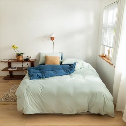 91家纺网 家纺一手货源 找家纺 （总）风向标2020新款秋冬全棉针织撞色&amp;双拼四件套