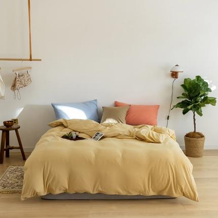 91家纺网 家纺一手货源 找家纺 （总）风向标2020新款秋冬全棉针织撞色&amp;双拼四件套