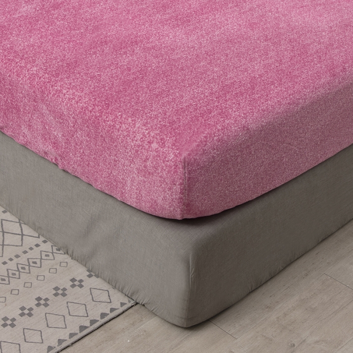 91家纺网 家纺一手货源 找家纺 小米笠 2020新款牛奶绒单床笠 雪花红