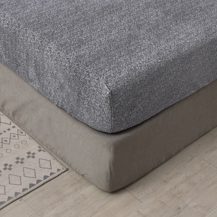 91家纺网 家纺一手货源 找家纺 小米笠 2020新款牛奶绒单床笠 雪花灰