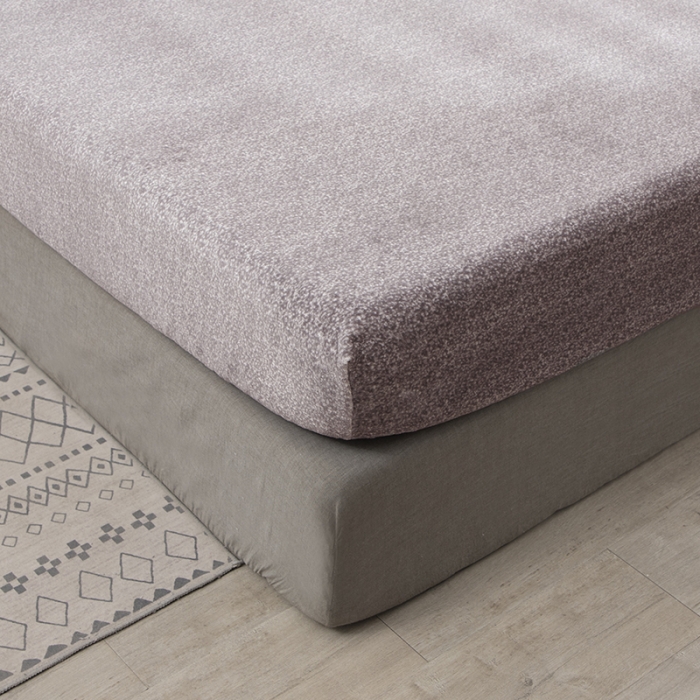 91家纺网 家纺一手货源 找家纺 小米笠 2020新款牛奶绒单床笠 雪花咖