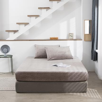 小米笠 2020新款牛奶绒单床笠 雪花咖