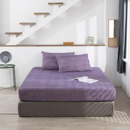 小米笠 2020新款牛奶绒单床笠 雪花紫