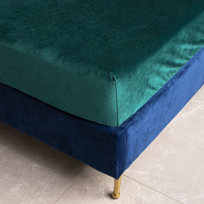 91家纺网 家纺一手货源 找家纺 小米笠 2020新款宝宝绒单床笠 帝王绿