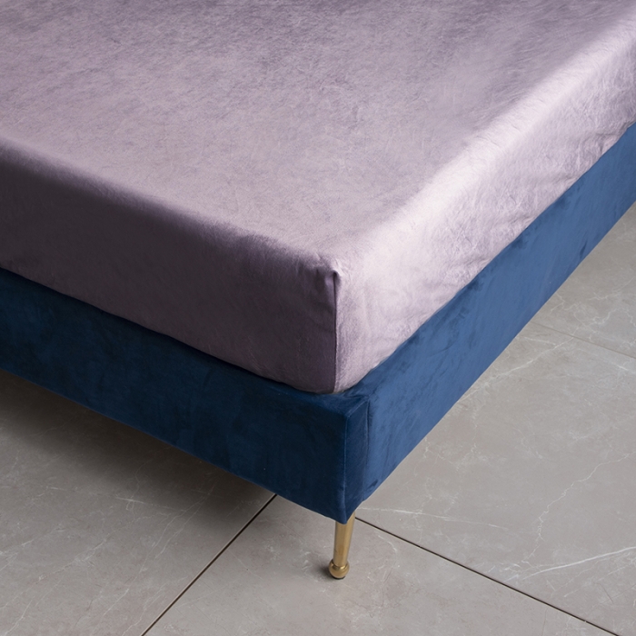 91家纺网 家纺一手货源 找家纺 小米笠 2020新款宝宝绒单床笠 霓虹紫