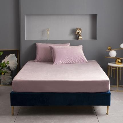 小米笠 2020新款宝宝绒单床笠 胭脂粉