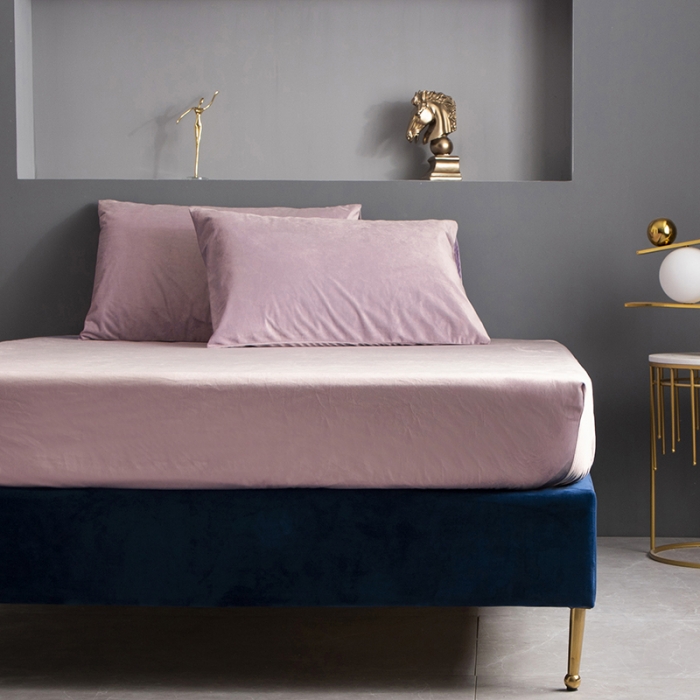 91家纺网 家纺一手货源 找家纺 小米笠 2020新款宝宝绒单床笠 胭脂粉