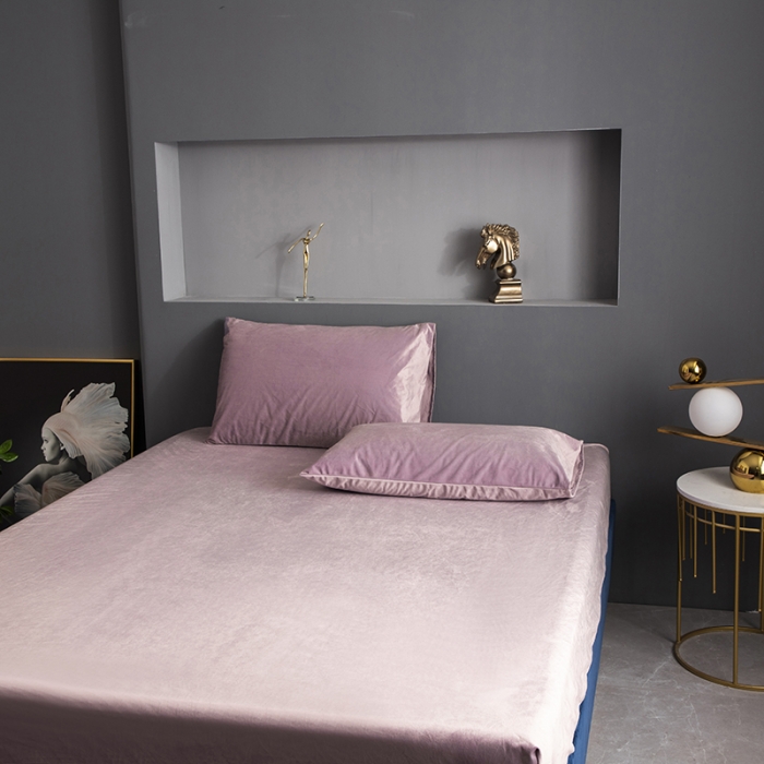 91家纺网 家纺一手货源 找家纺 小米笠 2020新款宝宝绒单床笠 胭脂粉