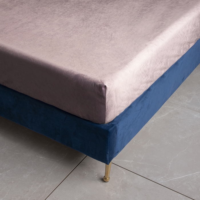 91家纺网 家纺一手货源 找家纺 小米笠 2020新款宝宝绒单床笠 胭脂粉