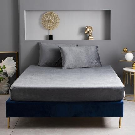 小米笠 2020新款宝宝绒单床笠 月光银