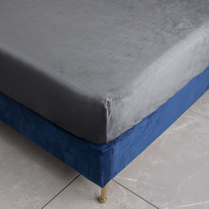 91家纺网 家纺一手货源 找家纺 小米笠 2020新款宝宝绒单床笠 月光银