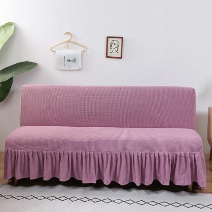 纤品绘 2020新款玉米绒裙边款沙发床套 月光紫