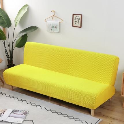 纤品绘 2020新款玉米绒无扶手沙发床套 柠檬黄