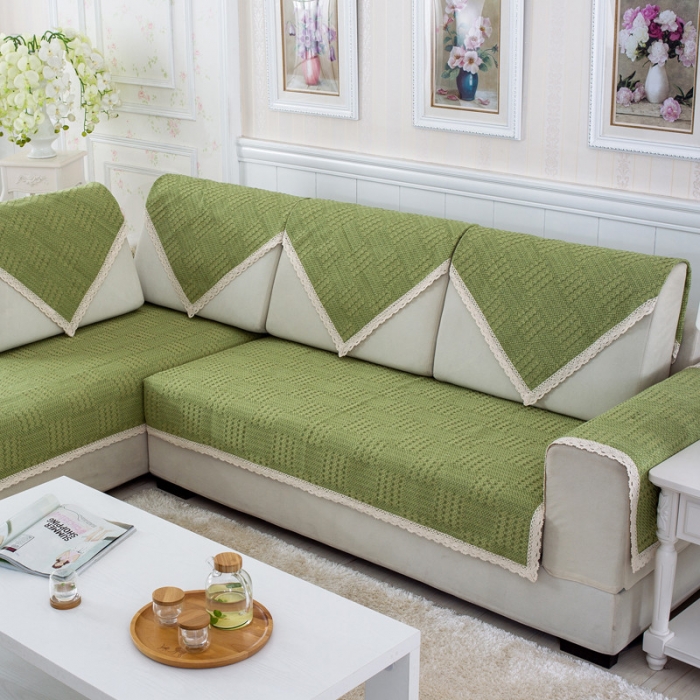 91家纺网 家纺一手货源 找家纺 火星时代 H-619意大利绒沙发垫套装 棉线编织-青山绿水