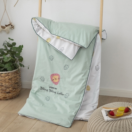 91家纺网 家纺一手货源 找家纺 （总）全棉绣花儿童被子幼儿园宝宝午睡可拆洗被套被芯纯棉活套被