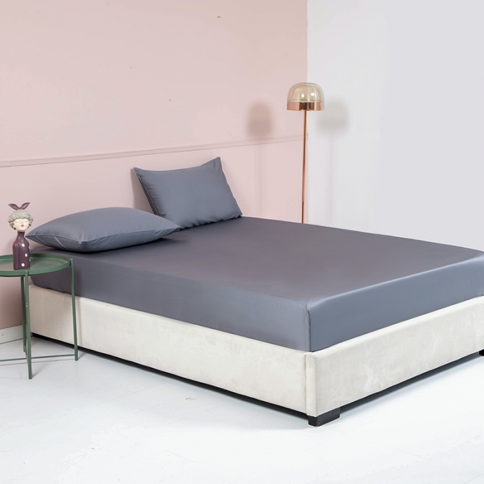 91家纺网 家纺一手货源 找家纺 久典 2020新款60S长绒棉单品床笠 帝王灰