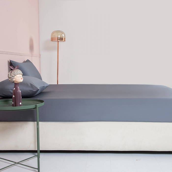 91家纺网 家纺一手货源 找家纺 久典 2020新款60S长绒棉单品床笠 帝王灰