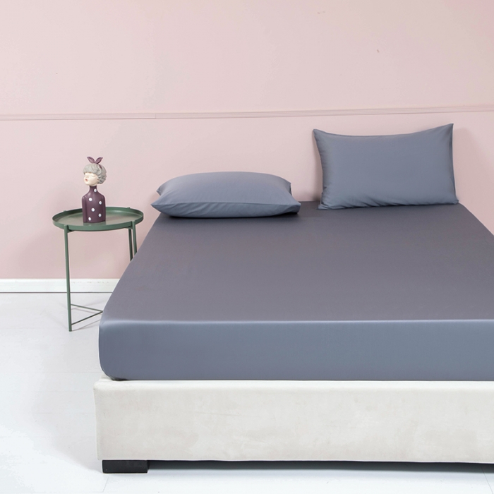 91家纺网 家纺一手货源 找家纺 久典 2020新款60S长绒棉单品床笠 帝王灰