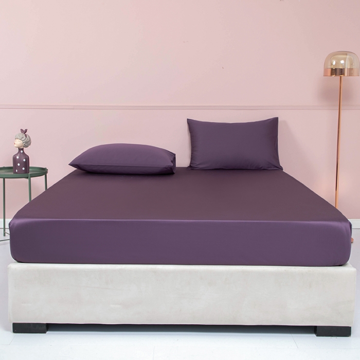 91家纺网 家纺一手货源 找家纺 久典 2020新款60S长绒棉单品床笠 魅惑紫