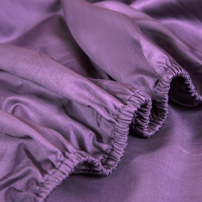 91家纺网 家纺一手货源 找家纺 久典 2020新款60S长绒棉单品床笠 魅惑紫