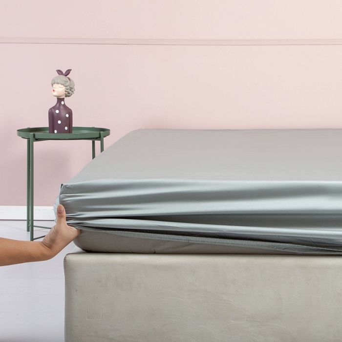 91家纺网 家纺一手货源 找家纺 久典 2020新款60S长绒棉单品床笠 慕云灰