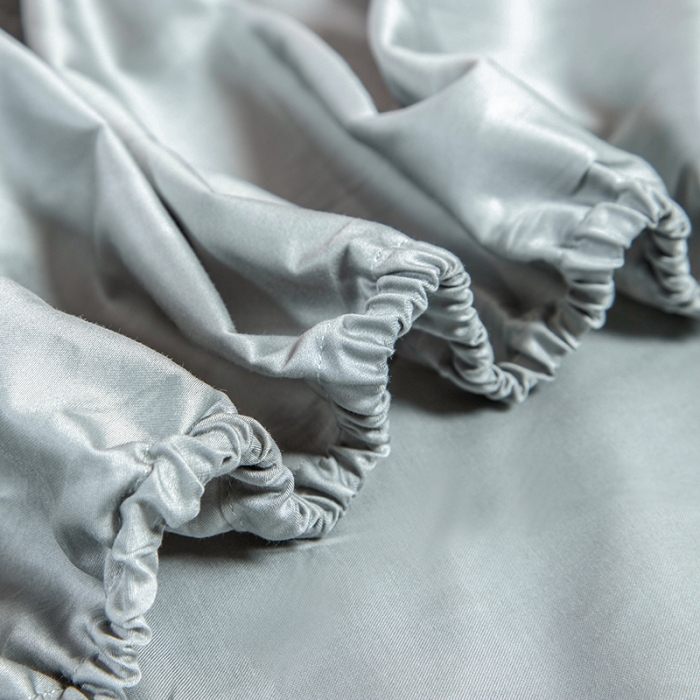 91家纺网 家纺一手货源 找家纺 久典 2020新款60S长绒棉单品床笠 慕云灰