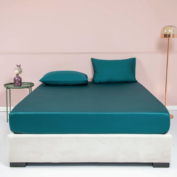 91家纺网 家纺一手货源 找家纺 久典 2020新款60S长绒棉单品床笠 松花绿