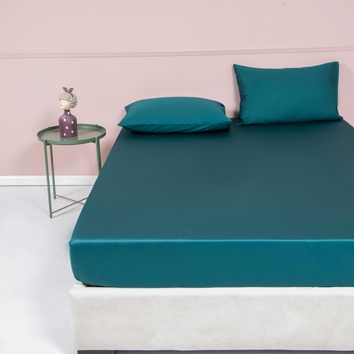 91家纺网 家纺一手货源 找家纺 久典 2020新款60S长绒棉单品床笠 松花绿