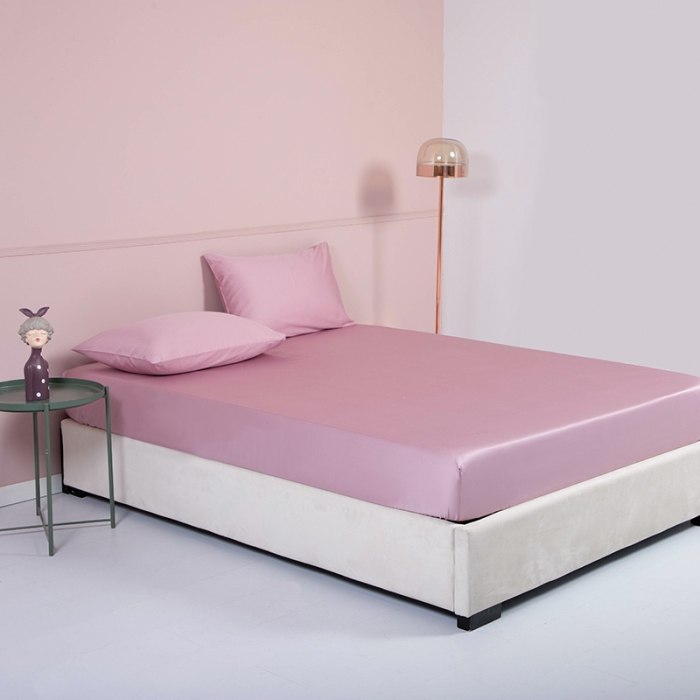 91家纺网 家纺一手货源 找家纺 久典 2020新款60S长绒棉单品床笠 烟粉色