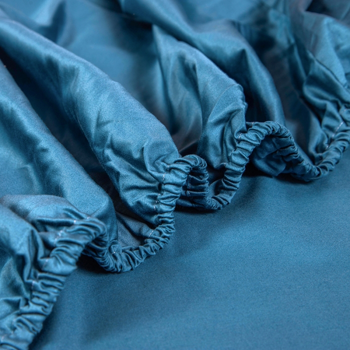 91家纺网 家纺一手货源 找家纺 久典 2020新款60S长绒棉单品床笠 月光蓝