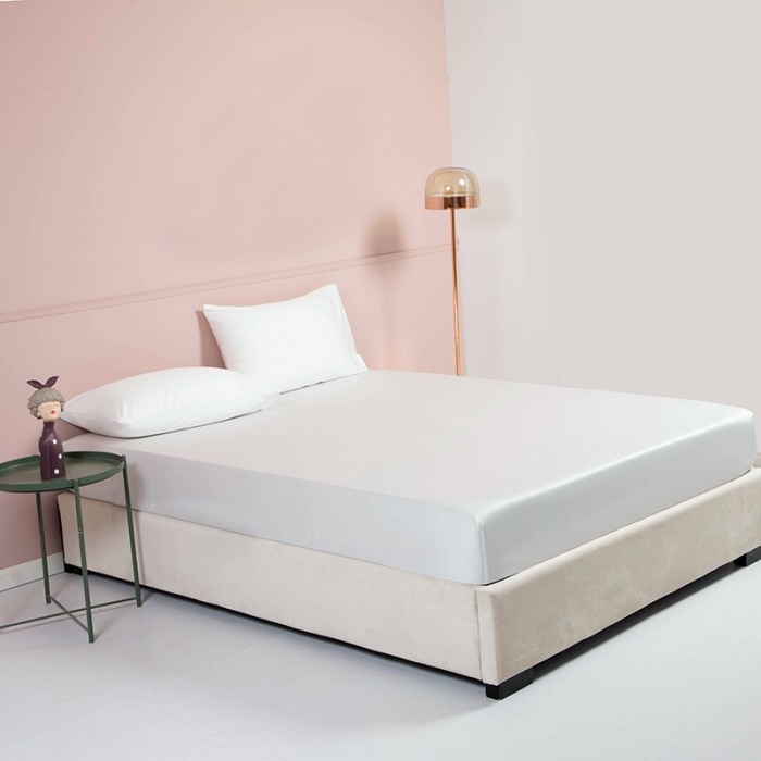 91家纺网 家纺一手货源 找家纺 久典 2020新款60S长绒棉单品床笠 珍珠白