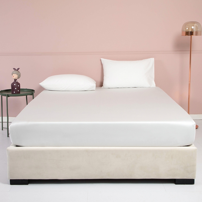 91家纺网 家纺一手货源 找家纺 久典 2020新款60S长绒棉单品床笠 珍珠白