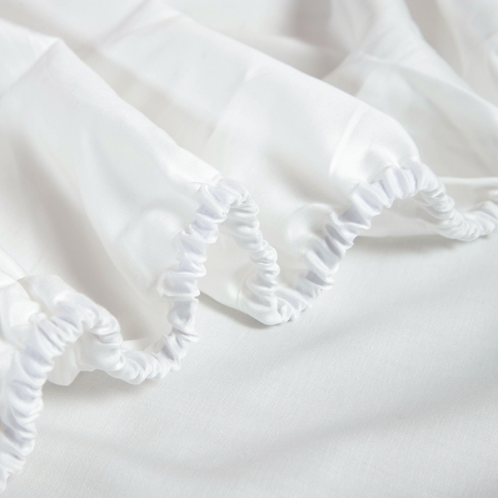 91家纺网 家纺一手货源 找家纺 久典 2020新款60S长绒棉单品床笠 珍珠白