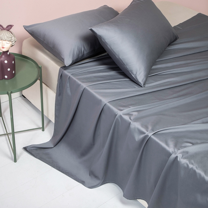 91家纺网 家纺一手货源 找家纺 久典 2020新款60S长绒棉单品床单 帝王灰