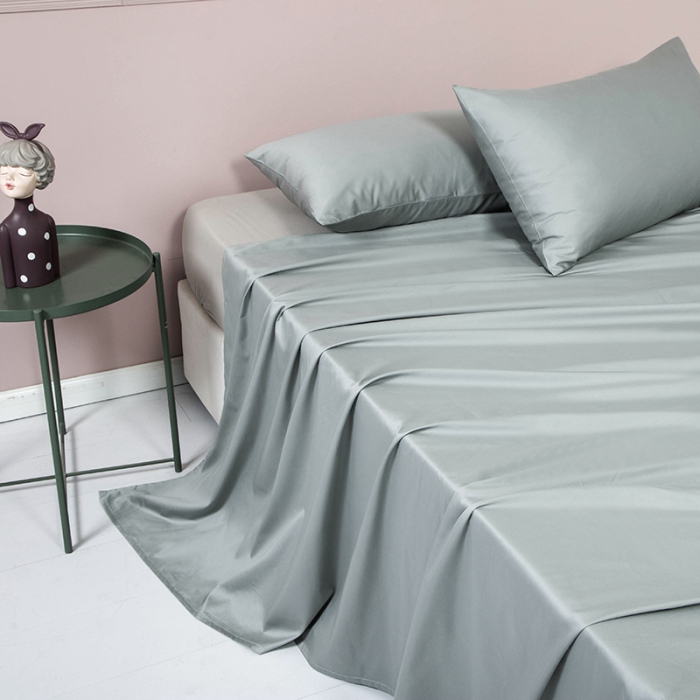 91家纺网 家纺一手货源 找家纺 久典 2020新款60S长绒棉单品床单 慕云灰