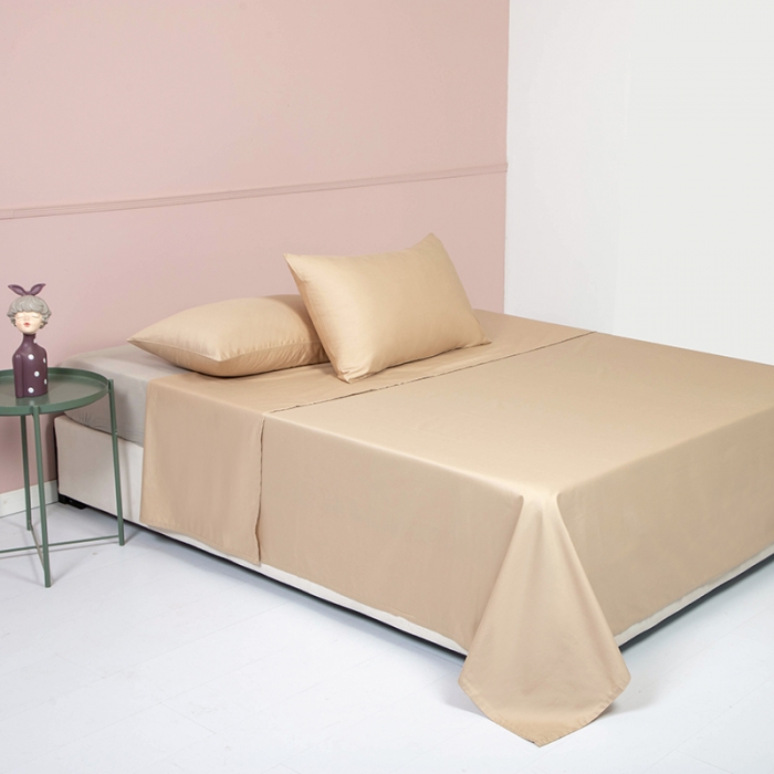 91家纺网 家纺一手货源 找家纺 久典 2020新款60S长绒棉单品床单 牛奶咖