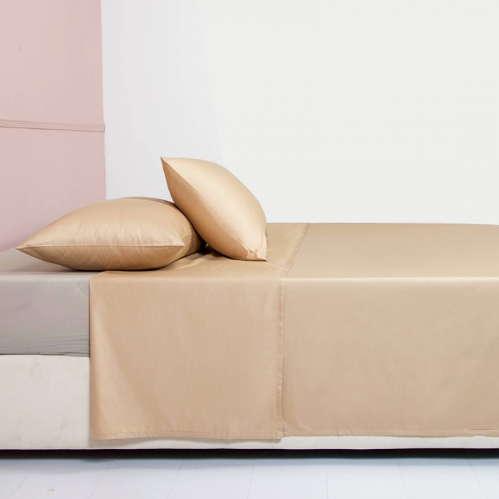 91家纺网 家纺一手货源 找家纺 久典 2020新款60S长绒棉单品床单 牛奶咖