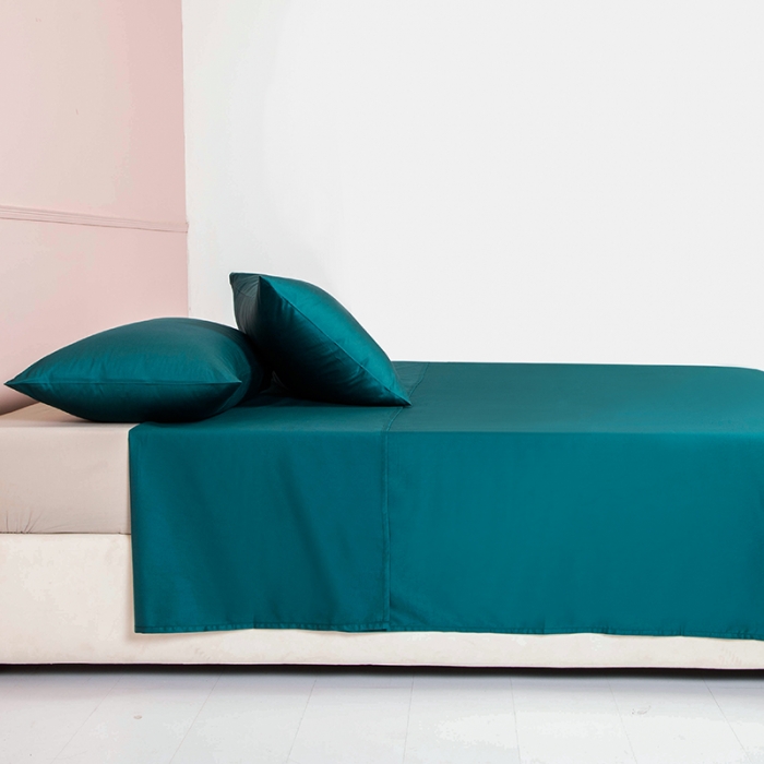 91家纺网 家纺一手货源 找家纺 久典 2020新款60S长绒棉单品床单 松花绿