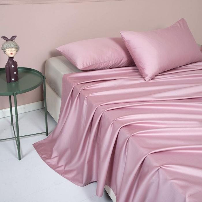 91家纺网 家纺一手货源 找家纺 久典 2020新款60S长绒棉单品床单 烟粉色