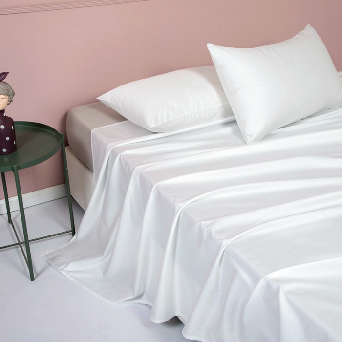 91家纺网 家纺一手货源 找家纺 久典 2020新款60S长绒棉单品床单 珍珠白