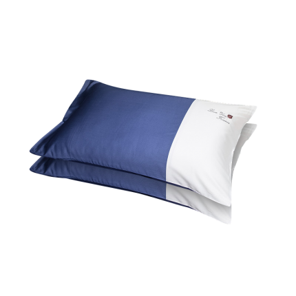 91家纺网 家纺一手货源 找家纺 （总）2023品乐60支拼色长绒棉贡缎刺绣枕套一对装