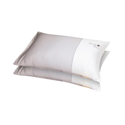 91家纺网 家纺一手货源 找家纺 （总）2023品乐60支拼色长绒棉贡缎刺绣枕套一对装