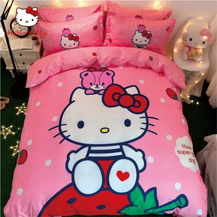 孩子王 2023新款正版授权全棉卡通印花四件套实拍图草莓KT