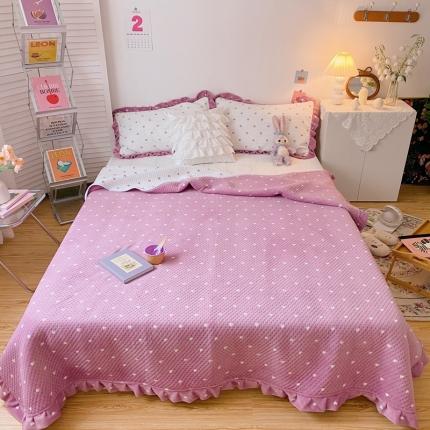 91家纺网 家纺一手货源 找家纺 （总）星期八 2020新款奶油色花边牛奶绒床盖