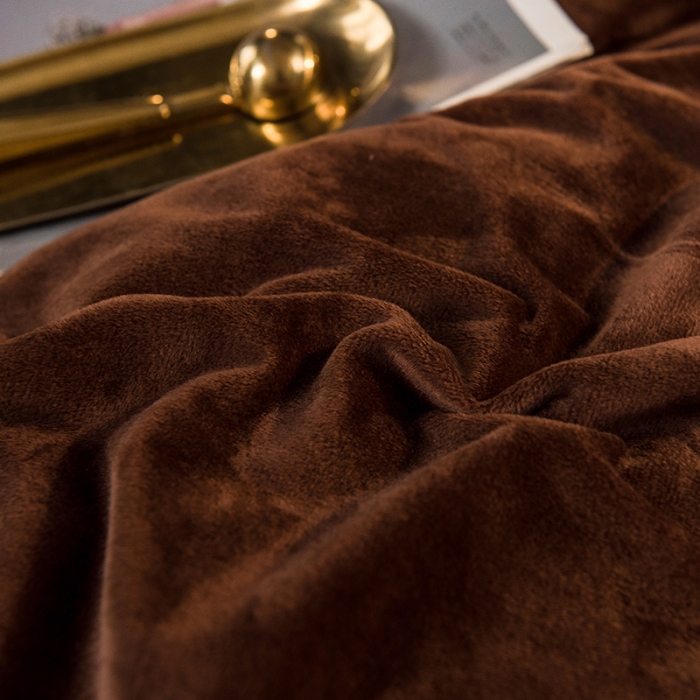 91家纺网 家纺一手货源 找家纺 骏腾 2022新款水晶绒刺绣宽边工艺款四件套 甜心公主-深咖