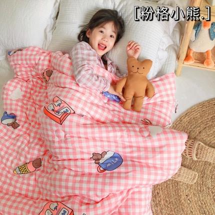 91家纺网 家纺一手货源 找家纺 星期八 2020新款婴儿裸睡级春秋冬被粉格小熊
