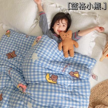 91家纺网 家纺一手货源 找家纺 星期八 2020新款婴儿裸睡级春秋冬被蓝格小熊