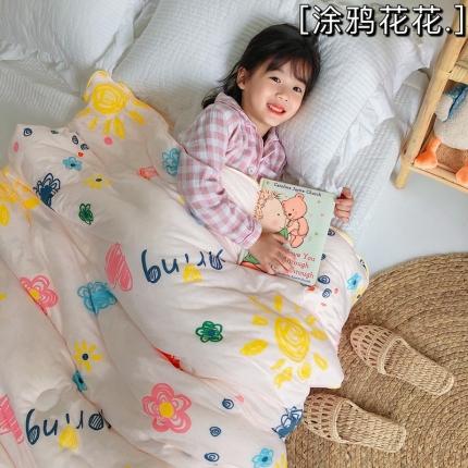 91家纺网 家纺一手货源 找家纺 星期八 2020新款婴儿裸睡级春秋冬被涂鸦花花