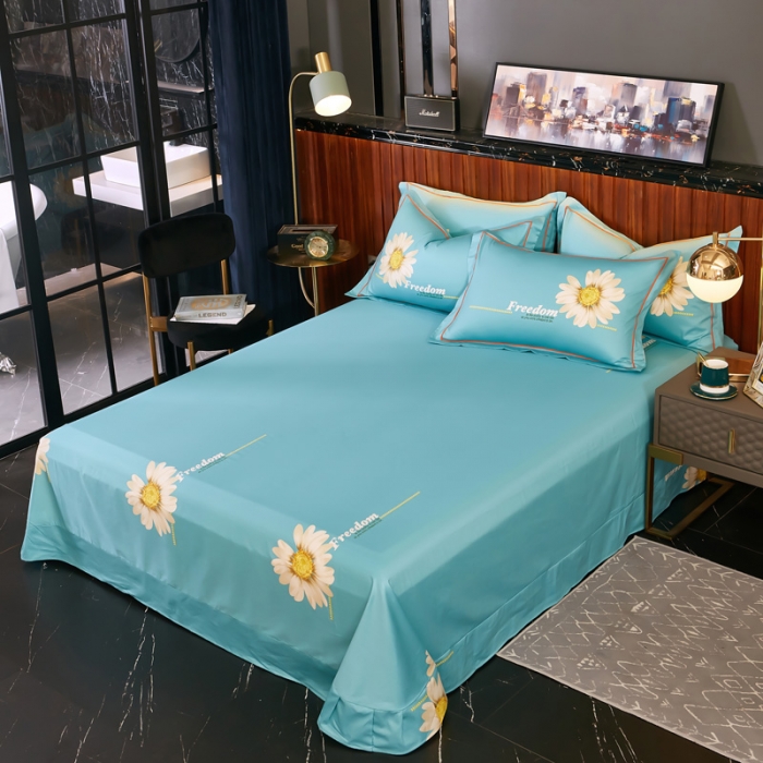 91家纺网 家纺一手货源 找家纺 雲归梦2020新款13372全棉大版四件套第二批冰心玉洁-桔