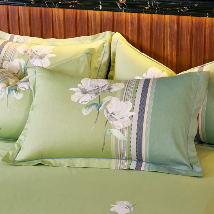 91家纺网 家纺一手货源 找家纺 雲归梦2020新款13372全棉大版四件套第二批春翠风情-绿